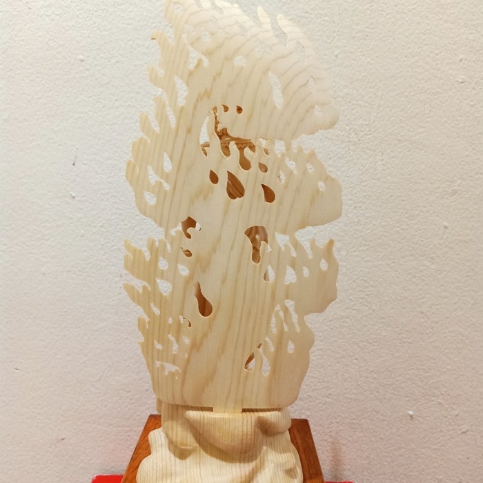 Patung Dharmapala Acalanatha / Bu Tong Ming Wang Kayu - 28 Cm New