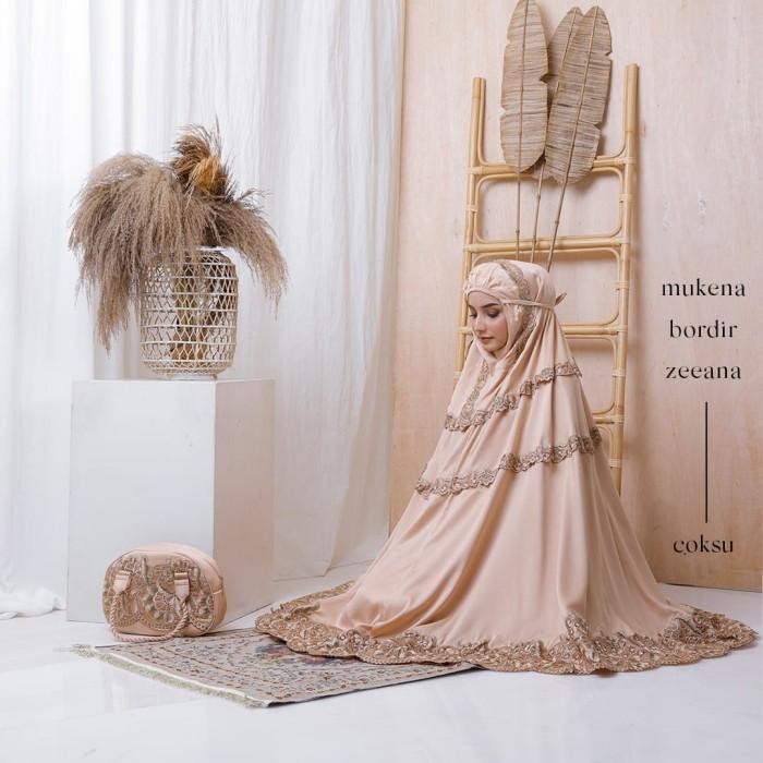 Pusat Mukena Indonesia - Mukena Dewasa Bordir Zeeana Terbaru 100 % Original