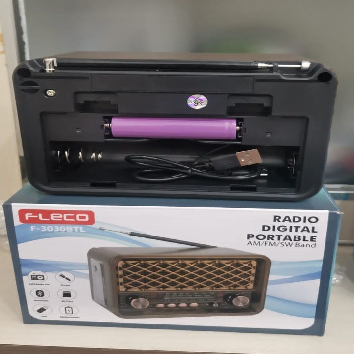 Radio Portable Multifungsi Fleco F-3030 BTL Radio Jadul Klasik Berkualitas Harga Murah dan