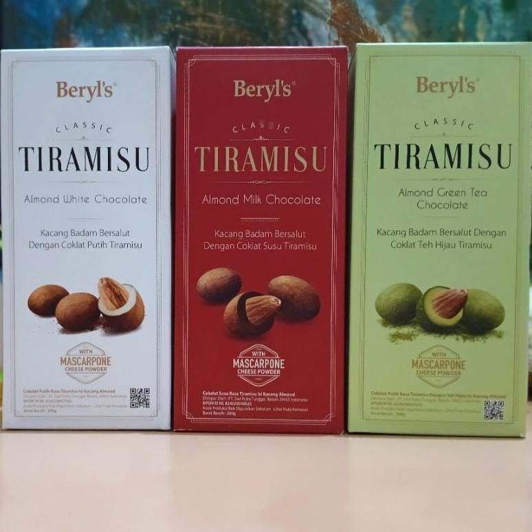 

Beryl's 200gr Tiramisu Almond White Milk Chocolate Coklat Kacang Badam Beryls Beryl