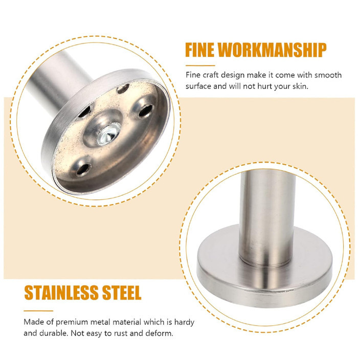 5Pcs Gantungan Baju Dinding Stainless Steel Gantungan Dinding Tempel Hook Se01