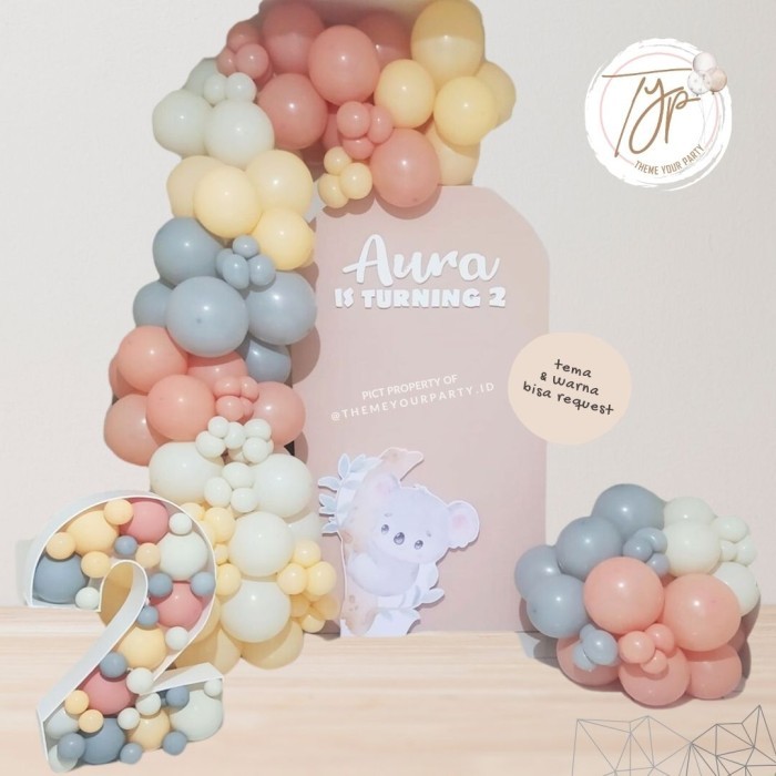 Balon Dekor - Styrofoam Backdrop - Ulang Tahun Aqiqah Pesta