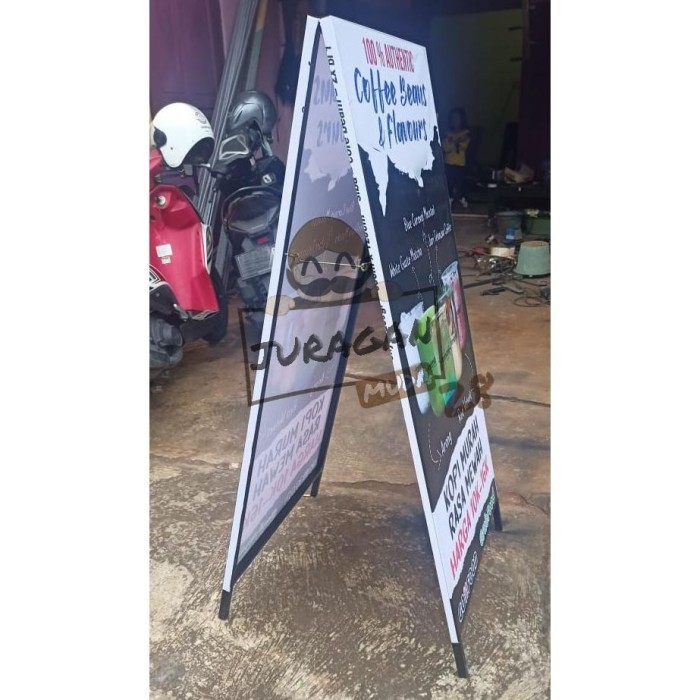 TERLARIS Ready Stock Standing Banner Besi Hollow