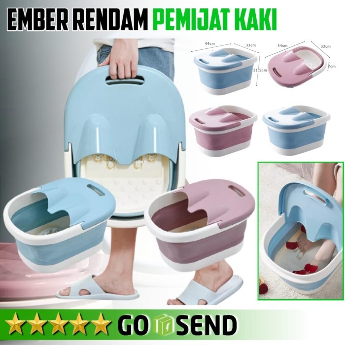 TERLARIS Ember Kaki Lipat Baskom Bak Rendam Kaki Manicure SPA Pemijat Kaki