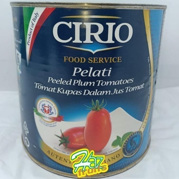 

cirio tomato peeled 2.5kg pelati tomat kupas dalam jus tomat