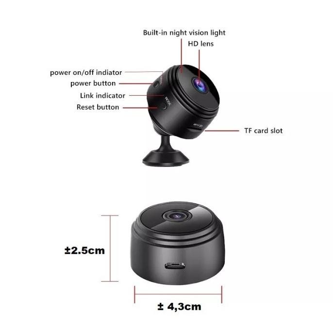 // Kamera Cctv Mini A9 - Spy Kamera Wifi Full Hd 1080P Wireless - Hidden