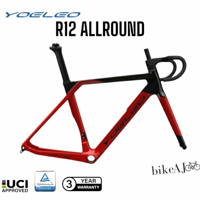 TERBARU Frameset carbon yoeleo R12 Red black BISA GOSEND