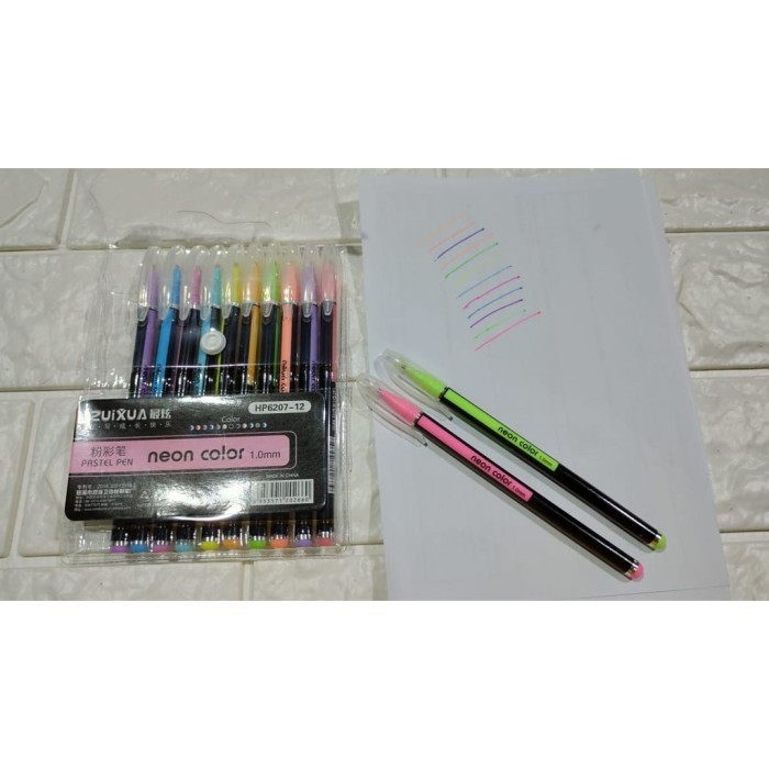 

Zuixua Pulpen Gel Pen Glitter / Pastel / Highlighter Isi 12 Warna