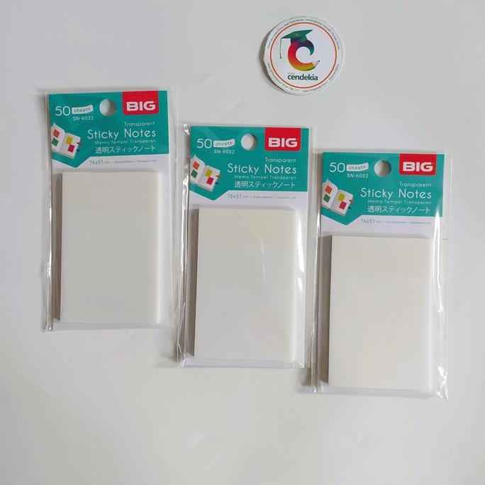

:=:=:=:=] Sticky Note BIG 76x51 mm Putih Transparan SN6032