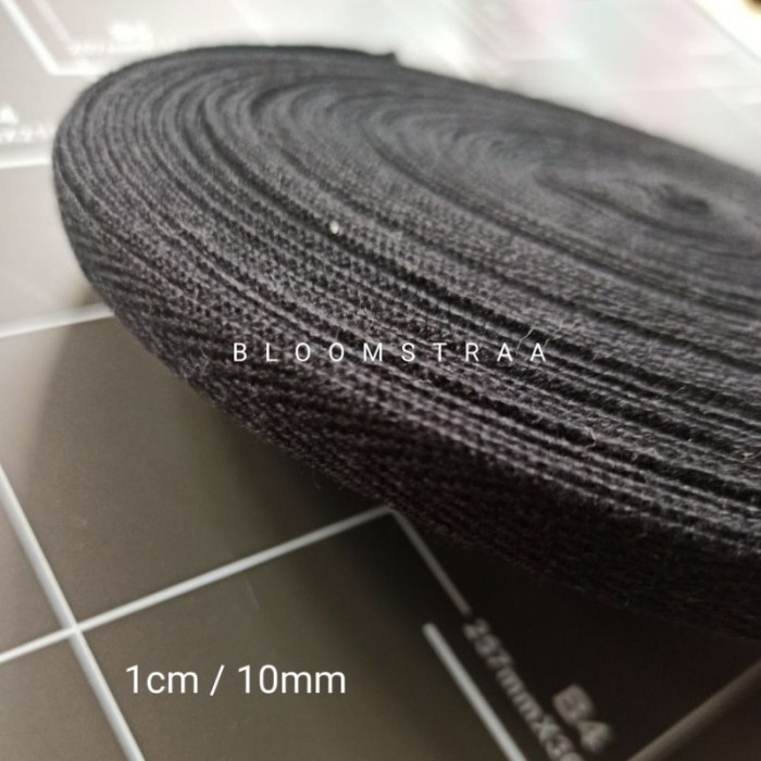 

Roll Twilltape Katun 1cm 10mm Hitam Cotton Twill Tape Pelipit Black
