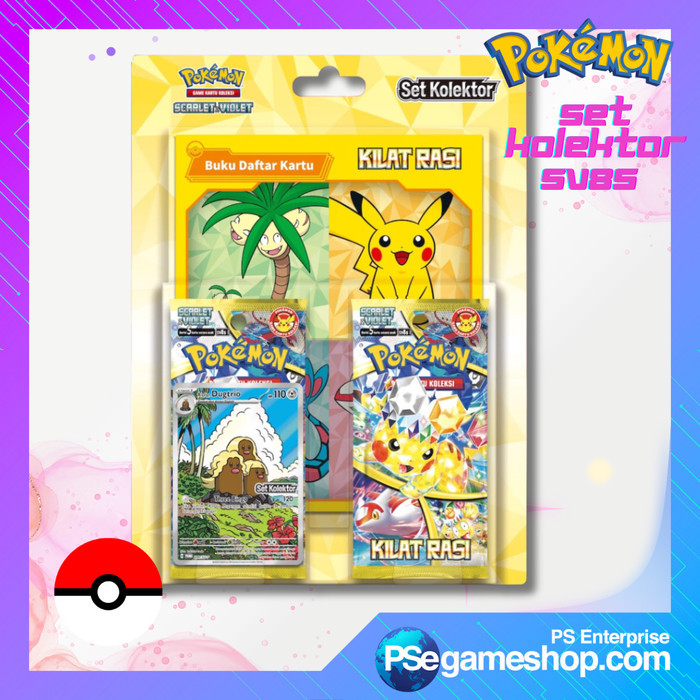 Booster Box Set Kolektor Pikachu Pokemon Indonesia Kilat Rasi SV8S /Kartu Game Koleksi Pokemon TCG