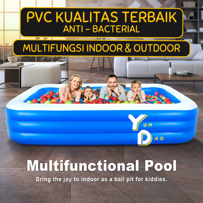 KOLAM RENANG KARET ANAK/DEWASA JUMBO KOLAM POMPA TIUP INFLATABLE POOL