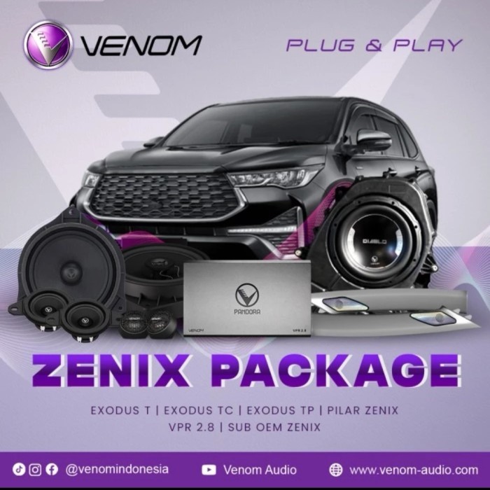 PAKET AUDIO FULL SET SOUND SYSTEM VENOM OEM INNOVA ZENIX ORIGINAL