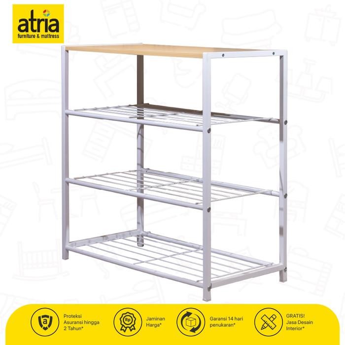 Rak Multifungsi Atria | Rak Sepatu Atria Stellis 3-4 Tingkat Putih Termurah 100 % Original