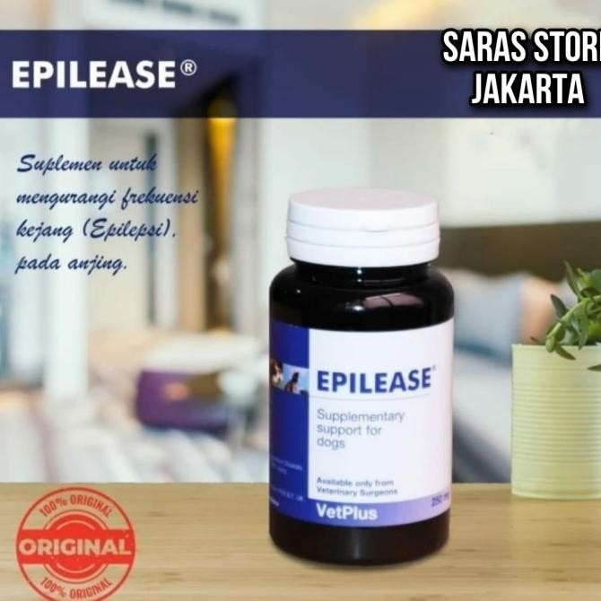 Sale Vetplus Epilease / Obat Epilepsi Dan Kejang Untuk Anjing - Per 30 Kapsul