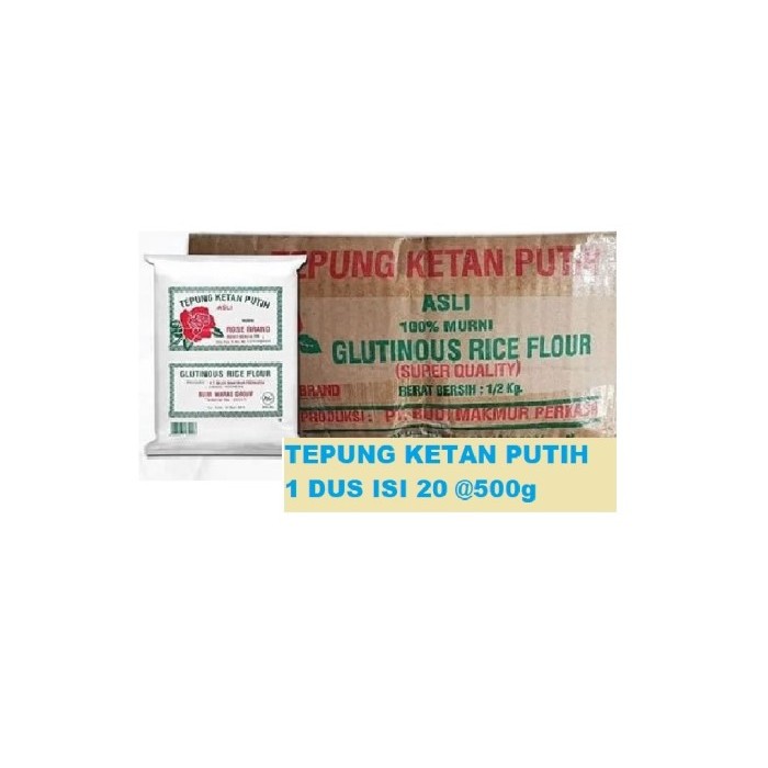 

Tepung Ketan Putih Rosebrand 1 dus isi 20 @500gram