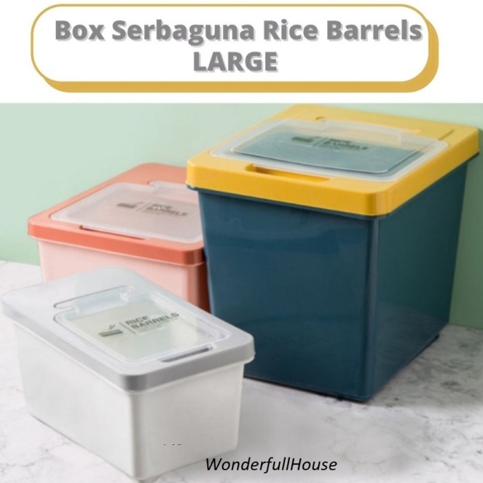 

HOT SALE! Kotak Penyimpanan Beras Tepung Rice Barrels Medium Box Serbaguna