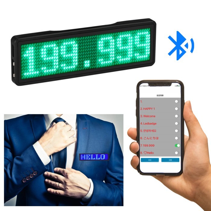

Custom Bluetooth Led Name Badge Running Text Papan Nama Iklan Name Tag Terlaris