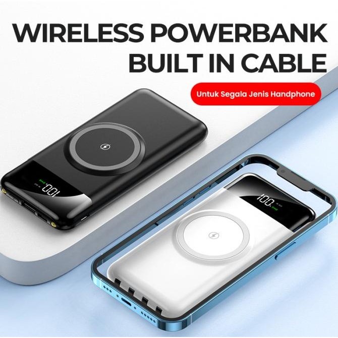 SUTU Wireless Powerbank 20000mAh Built in Cable Terlaris