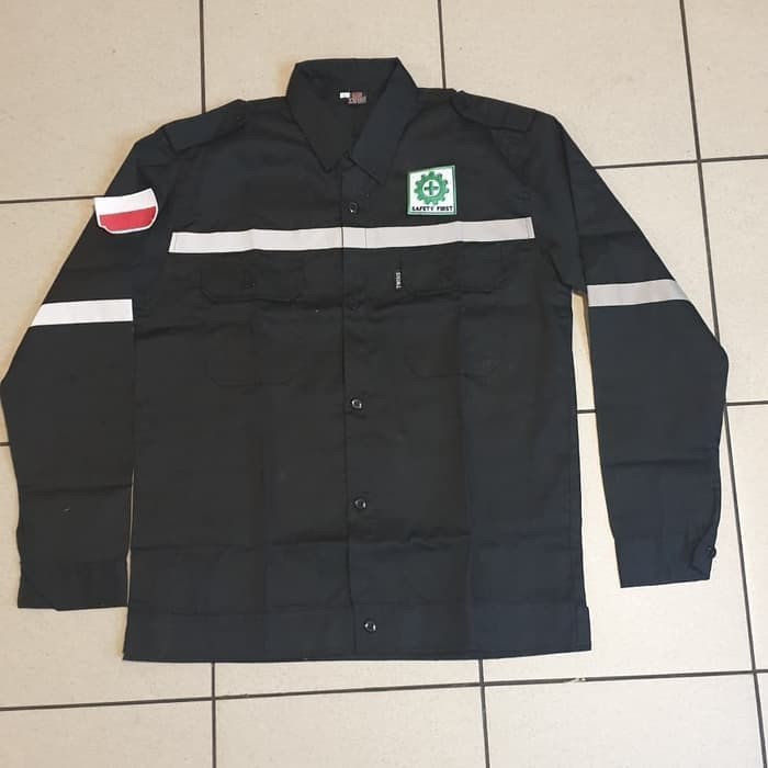 Warepack Seragam Baju atasan safety lengkap logo k3 dan logo bendera