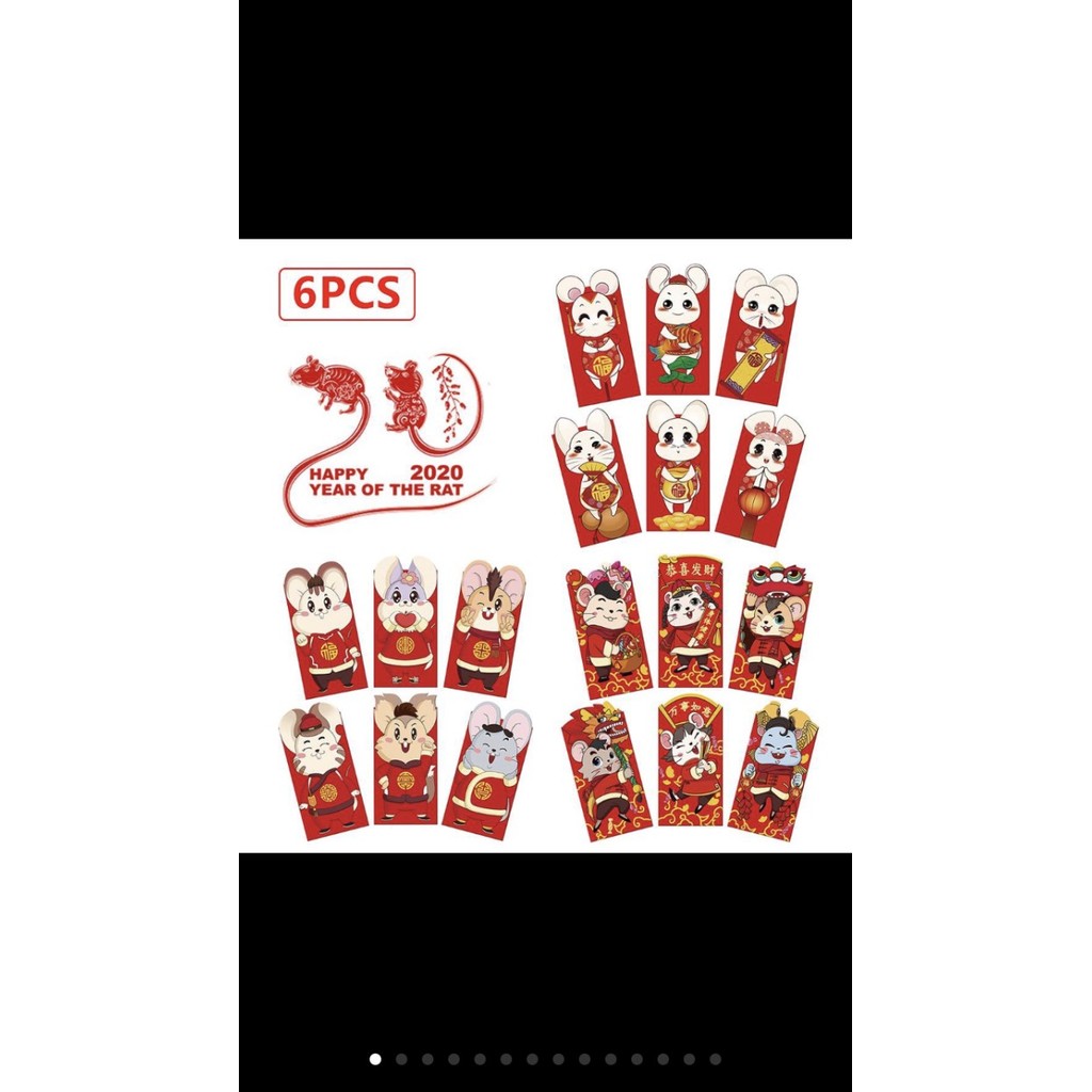 

Angpau Panjang bahan tebel isi 6 pcs Shio Babi Pig Lucu