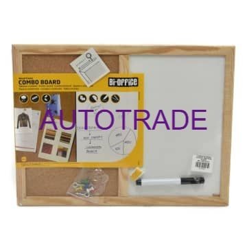 

TERBARU! BI-SILQUE CORK PIN BOARD PAPAN TULIS KAYU KOMBINASI WHITE 60X45 CM