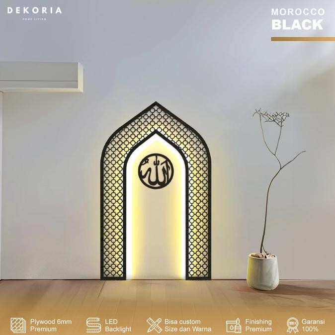 Mihrab Mushola Rumah V2 | Dekorasi Mihrab Mushola Moroccan Style LED