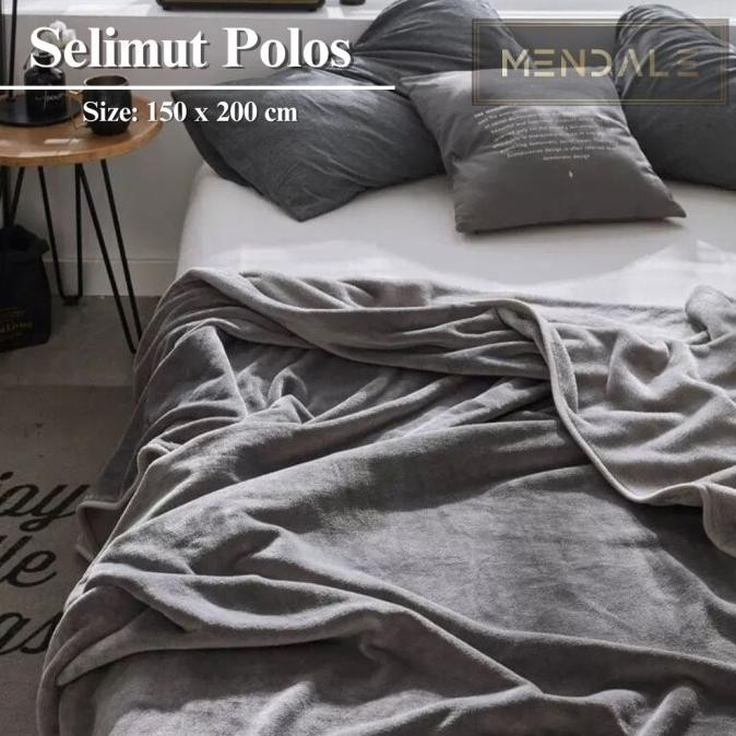Selimut Bulu Lembut Pola Polos Uk Dewasa 150 x 200 cm