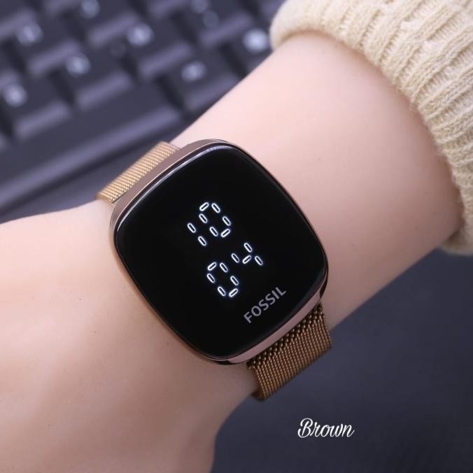 Jam tangan wanita fossil touch screen rantai pasir magnet Terlaris