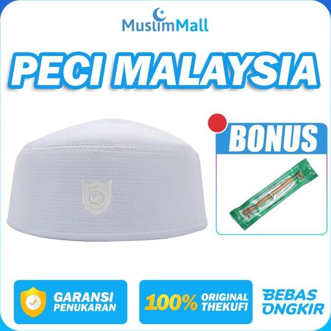 Peci Malaysia Putih Polos Songkok Kopiah Putih Super Original The Kufi