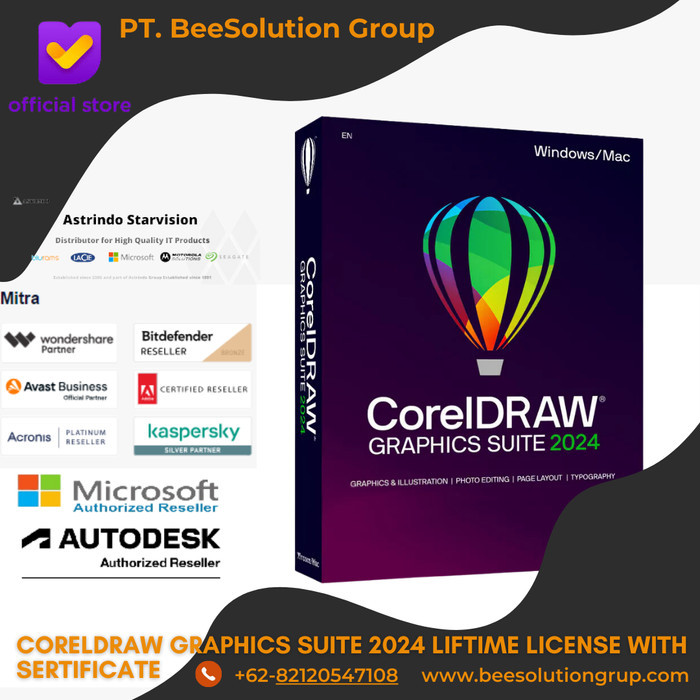 CorelDRAW Graphics Suite 2024 Liftime License With Sertificate
