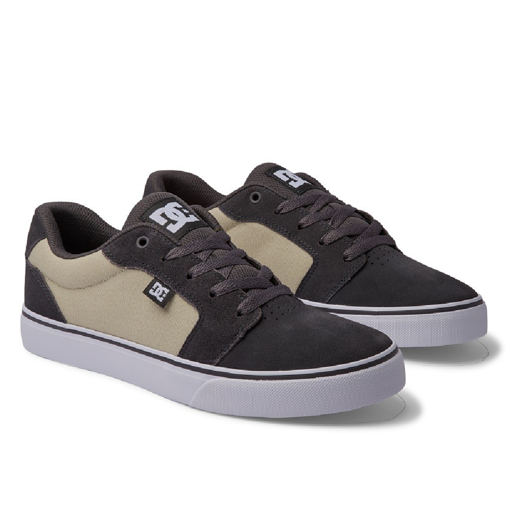 DC Mens Anvil Grey/White/Grey Vulcanized Shoe