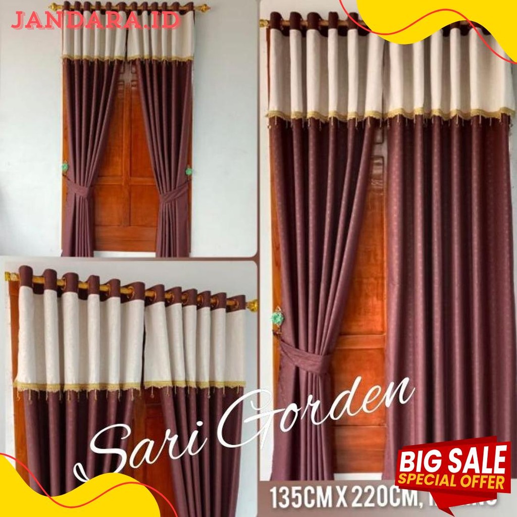 Hordeng Tiray Gorden Smokring Poni Tempel Pintu Jendela Minimalis Diskon Setengah Harga