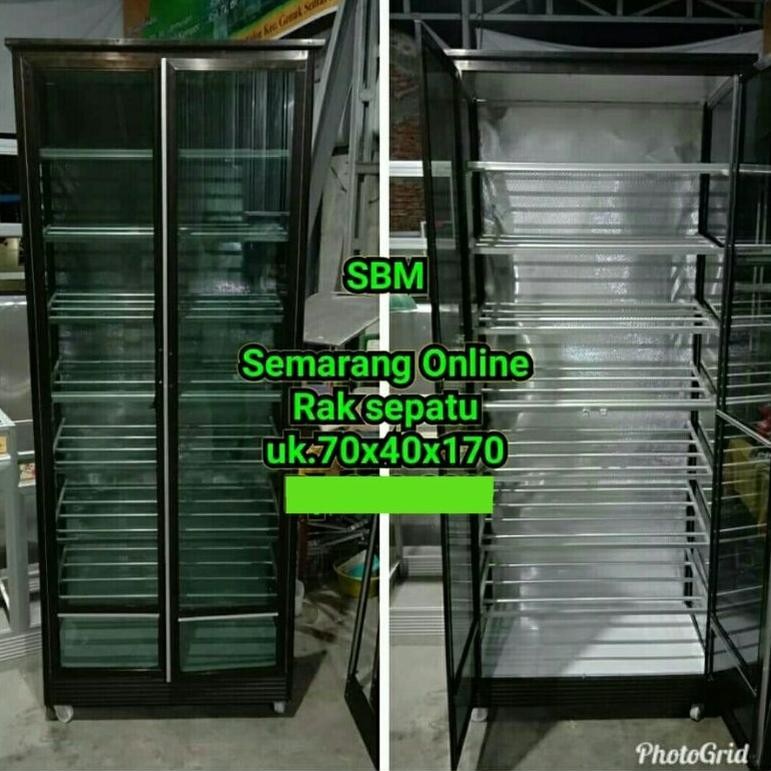 risto sbmsemarang -  rak sepatu kaca 70/ lemari sepatu ( hanya semarang)