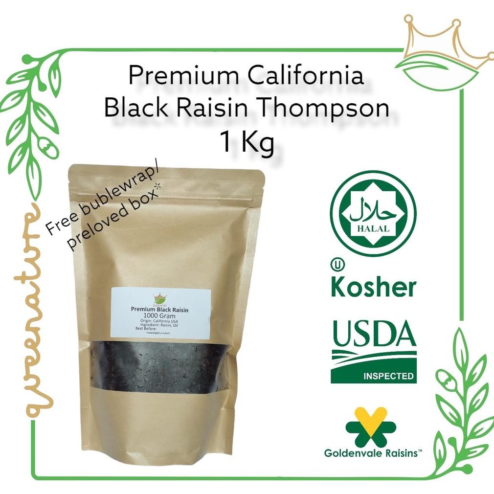 

California B Raisin 1 Gram / Kismis Hitam Pekat Pum USA