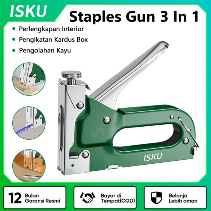 Isku Staples Tembak 3 In 1 Staples Perekat Powerfull Staples Tembak