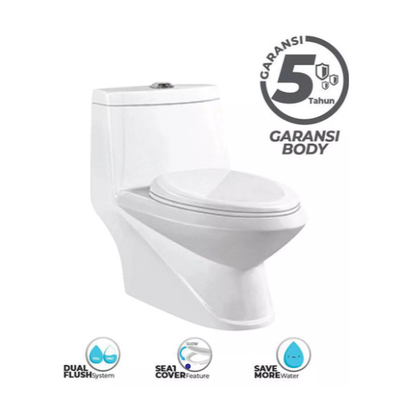 PROMO Ceramax Aires Monoblok Kloset Duduk Washdown Complete Set Fsa 0077 Wh