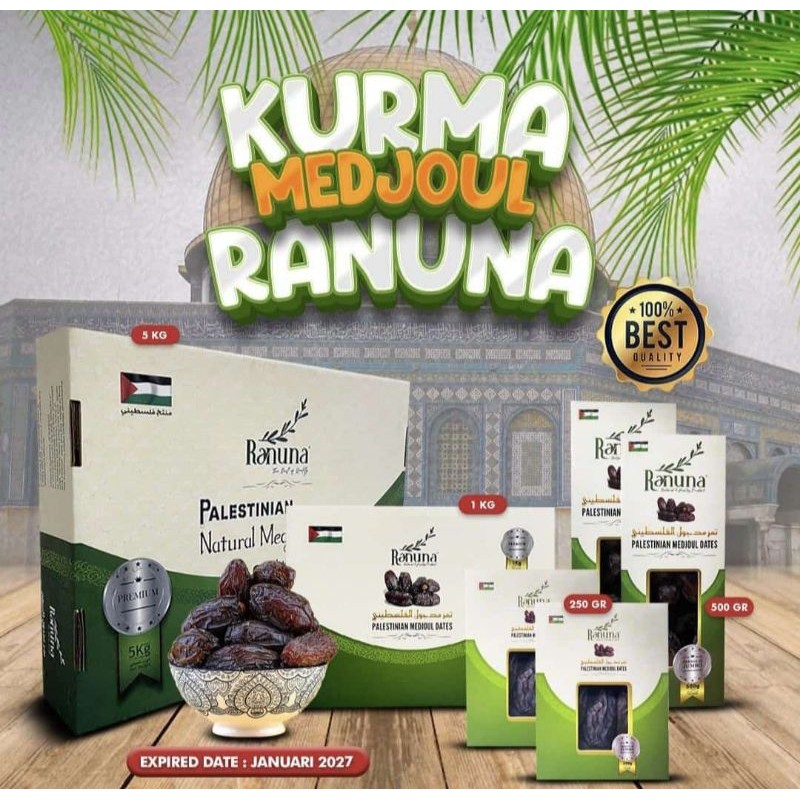 

Kurma Medjool Premium 1 Kg Palestina Ranuna Jumbo Quality | Kurma Medjol Dates Asli Original 100%