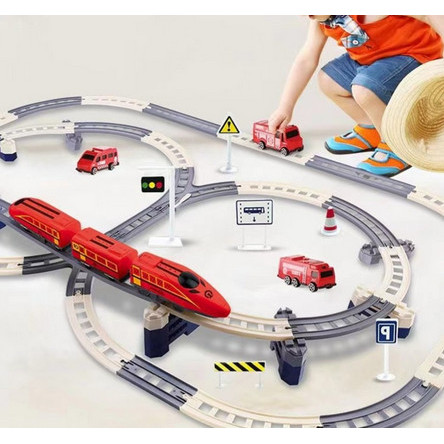 TERLARIS Set Lengkap Rail Train Kereta Api Sepur Cepat Mainan Edukasi Anak