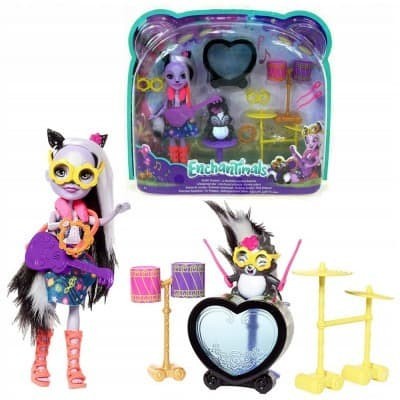 PROMO Enchantimals Rocking Drumset with Sage Skunk Mattel like Boneka Barbie