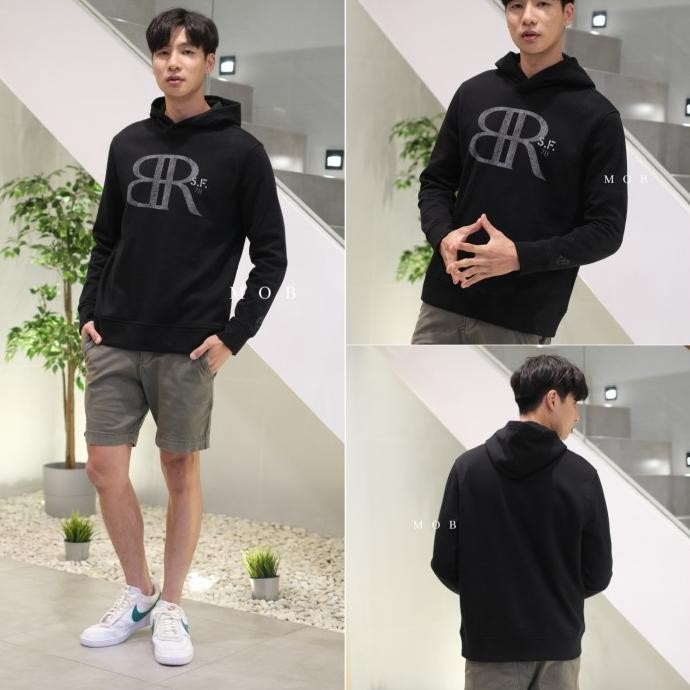 Bagus  Hoodie Banana Republic Monogram Logo Black Original Premium