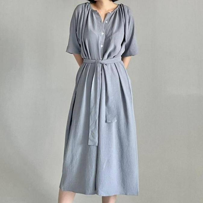 DAYS Crinkle Flowy Dress / Dress Wanita / Dress Korea / Midi Dress / JS