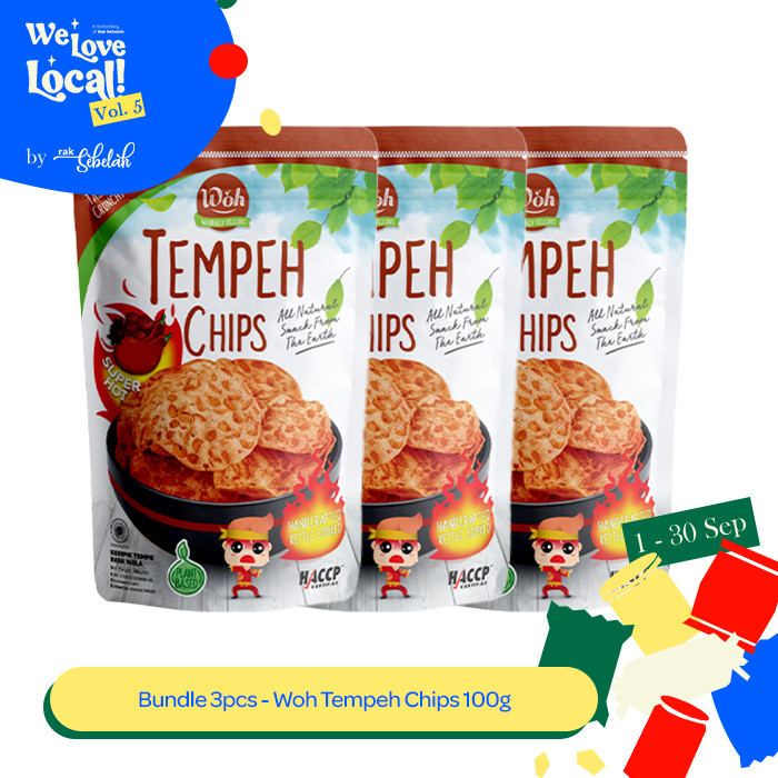 

TERLARIS! Keripik Tempe Woh Chips 100gr x 3 Bundle