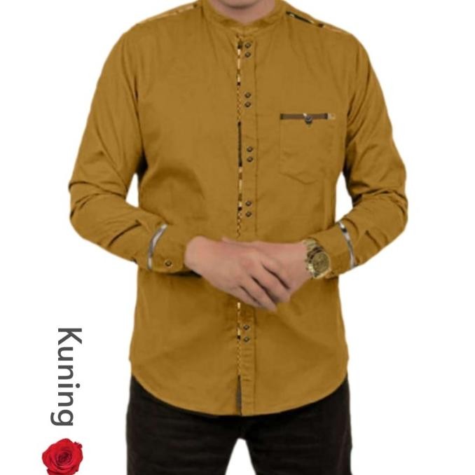 kemeja koko pria lengan panjang koko sultan tojiro polos Terlaris