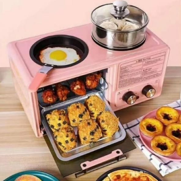 Breakfast machine 3 in 1 Kompor listrik 3 in 1 kompor serbaguna