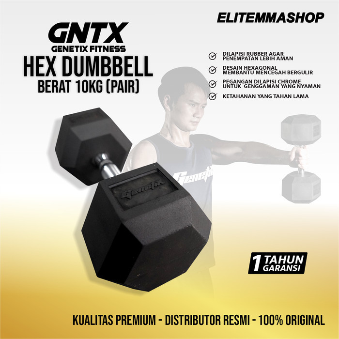 GENETIX FIT HEX Dumbbell 10KG (Pair)