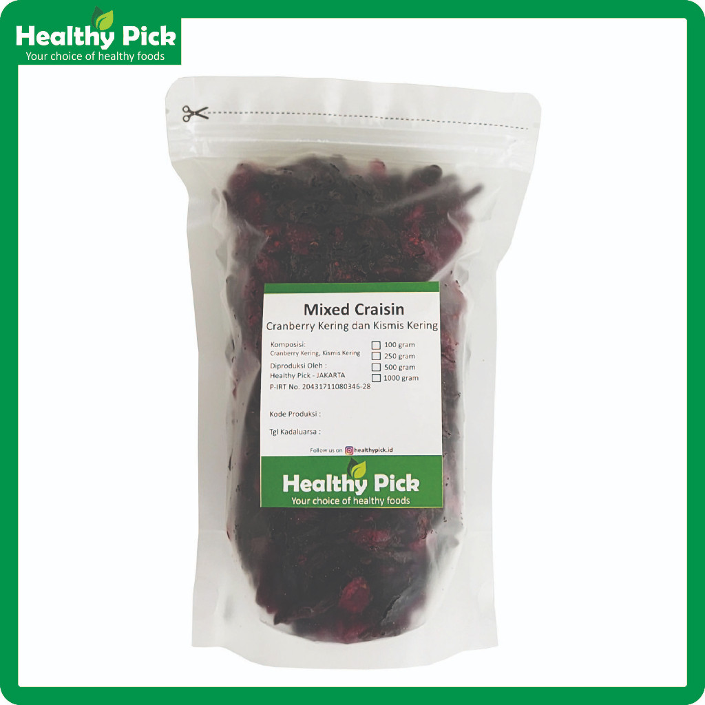 

Craisin 250gr / Mix Dried Cranberry dan Raisin Q7Q1