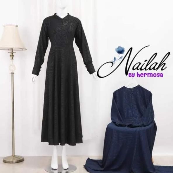 pakaian wanita navy/gamis wanita biru dongker/gamis wanita navy Terlaris