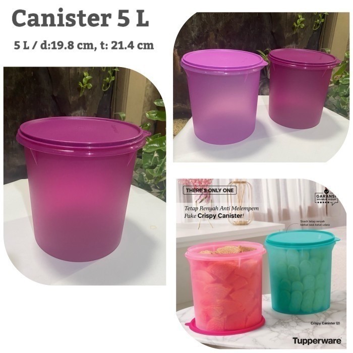 Tempat Snack ukuran 5 Liter Tupperware Crispy Canister Maxi Canister