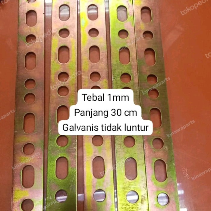 PLAT BOLONG BESI BRAKET BRACKET LUBANG 30 CM 1mm SERBAGUNA